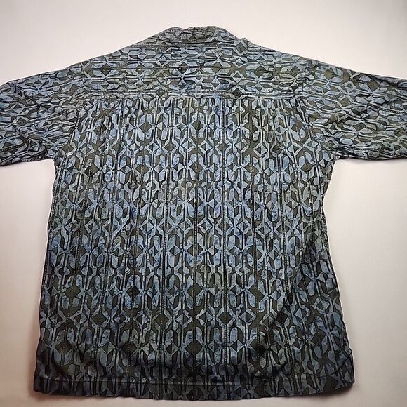 Johari West Mens Hawaiian Shirt XL Batik Button Down Shirt Short Sleeve Cotton - Picture 7 of 9
